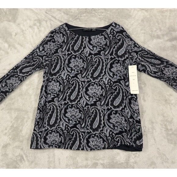 Lola P. Tops - Lola P Womens Top L Paisley Floral Beaded Semi Sheer Layered Gothic Whimsigoth